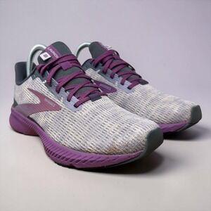 Brooks Launch 8 Running Shoes Womens 7 Purple Grey 1203451B594 Mesh Sneakers